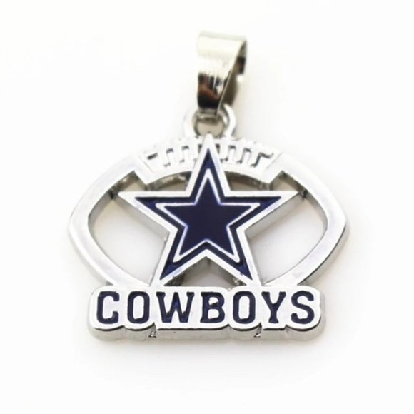 Dallas Cowboys Silver Football Necklace 3/$30 - Picture 2 of 2
